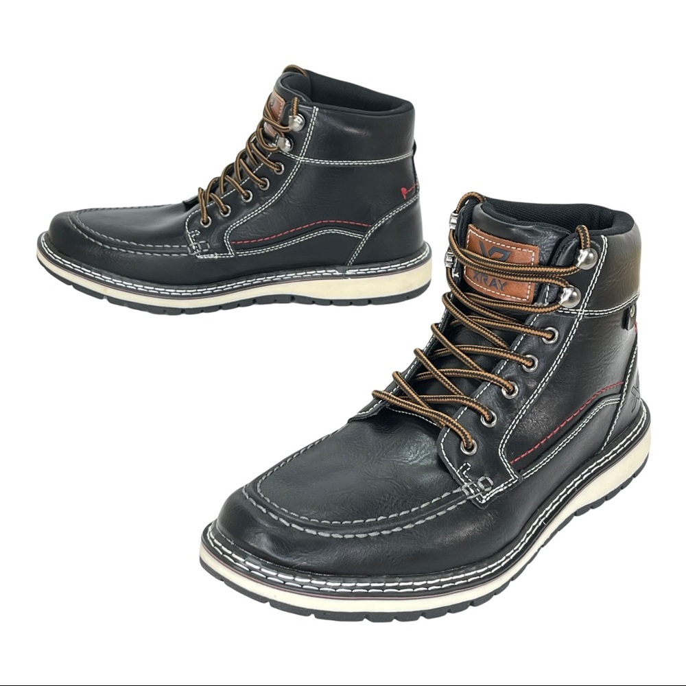 XRAY Black Faux Leather Cushioned Mens Ankle Boots - Picture 10 of 12